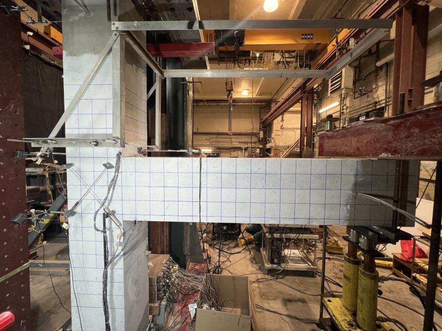 A GFRP-reinforced concrete beam–column joint in a structural test frame