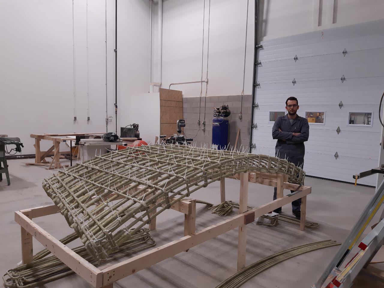 Curved GFRP reinforcement cage